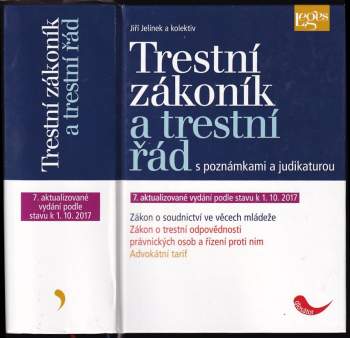 Trestní zákoník a trestní řád s poznámkami a judikaturou : zákon o soudnictví ve věcech mládeže, zákon o trestní odpovědnosti právnických osob a řízen