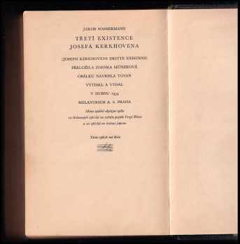 Jakob Wassermann: Třetí existence Josefa Kerkhovena