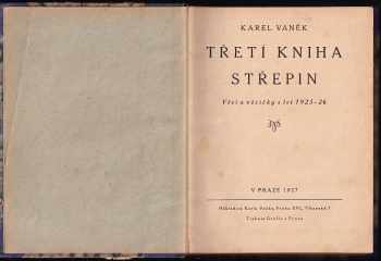 Karel Vaněk: Třetí kniha střepin