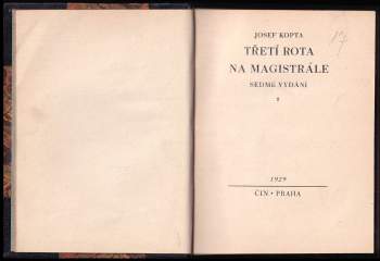 Josef Kopta: Třetí rota na magistrále