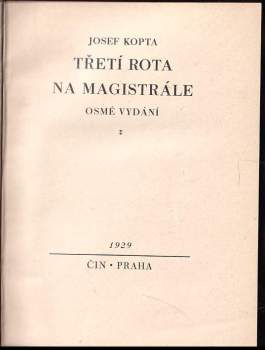 Josef Kopta: Třetí rota na magistrále