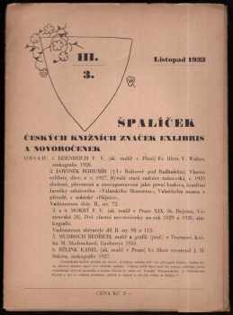 Třetí špalíček českých knižních značek exlibris a novoročenek
