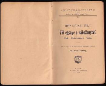 John Stuart Mill: Tři essaye o náboženství