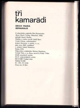 Erich Maria Remarque: Tři kamarádi
