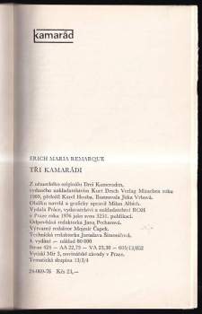 Erich Maria Remarque: Tři kamarádi