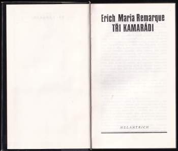 Erich Maria Remarque: Tři kamarádi