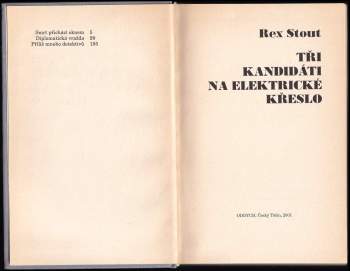 Rex Stout: Tři kandidáti na elektrické křeslo