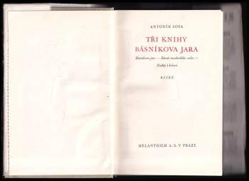 Antonín Sova: Tři knihy básníkova jara