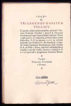 Tři legendy o svatém Václavu