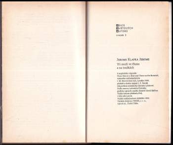 Jerome K Jerome: Tři muži ve člunu a na toulkách