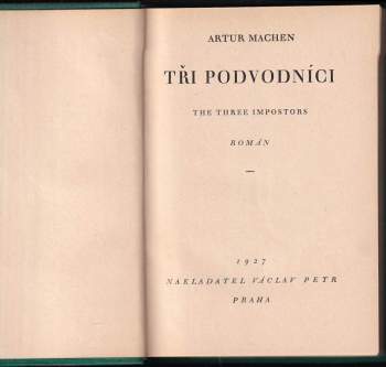 Arthur Machen: Tři podvodníci
