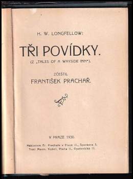 Henry Wadsworth Longfellow: Tři povídky
