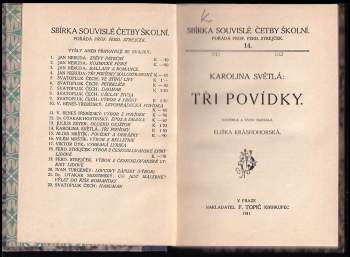 Karolina Světlá: Tři povídky