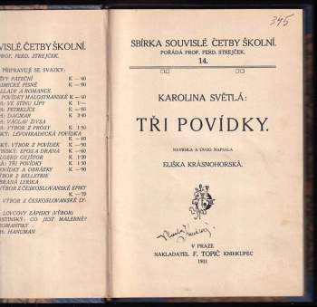 Karolina Světlá: Tři povídky