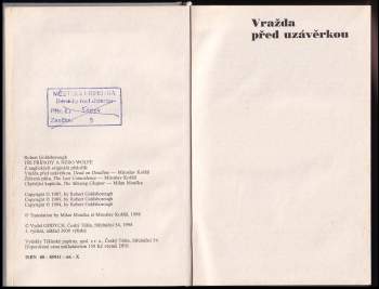 Robert Goldsborough: Tři případy a Nero Wolfe