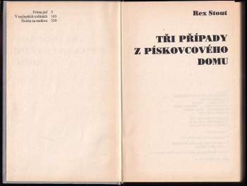 Rex Stout: Tři případy z pískovcového domu
