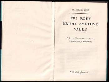 Edvard Beneš: Tři roky druhé světové války