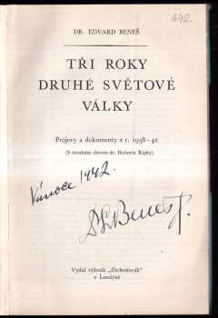 Edvard Beneš: Tři roky druhé světové války