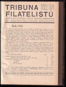 Václav Nebeský: Tribuna filatelistů ROČNÍK XXII číslo 1-19 (CHYBÍ Č. 13) ROČNÍK XXIII číslo 1-2 ROČNÍK XXIV číslo 1-8