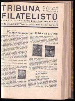 Václav Nebeský: Tribuna filatelistů ROČNÍK XXII číslo 1-19 (CHYBÍ Č. 13) ROČNÍK XXIII číslo 1-2 ROČNÍK XXIV číslo 1-8