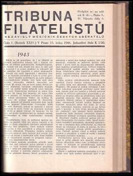 Václav Nebeský: Tribuna filatelistů ROČNÍK XXII číslo 1-19 (CHYBÍ Č. 13) ROČNÍK XXIII číslo 1-2 ROČNÍK XXIV číslo 1-8