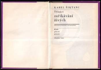 Karel Šiktanc: Třináct zaříkávání živých