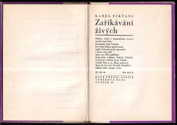 Karel Šiktanc: Třináct zaříkávání živých
