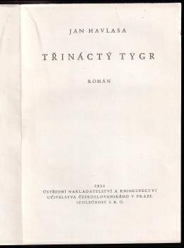 Jan Havlasa: Třináctý tygr