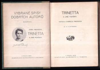 Gabriela Preissová: Trinetta a jiné povídky
