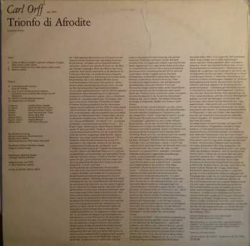 Carl Orff: Trionfo Di Afrodite