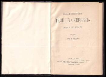 William Shakespeare: Troilus a Kressida