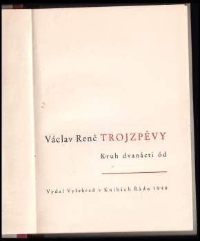 Václav Renč: Trojzpěvy
