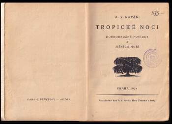 Václav Archibald Novák: Tropické noci