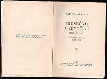 Edison Marshall: Trosečník v divočině