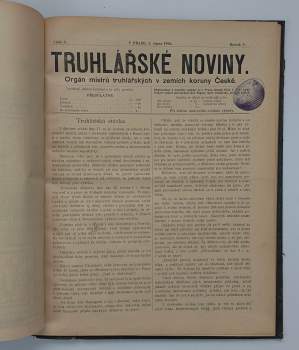 Emil Regner: Truhlářské noviny, KOMPLETNÍ ROČNÍK V., čísla 1 - 12