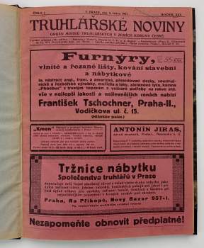 Emil Regner: Truhlářské noviny, KOMPLETNÍ ROČNÍK XXX., čísla 1 - 12, včetně obrazových příloh