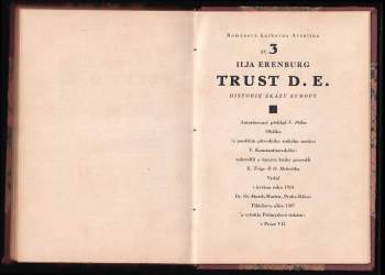 Il'ja Grigor'jevič Èrenburg: Trust D.E