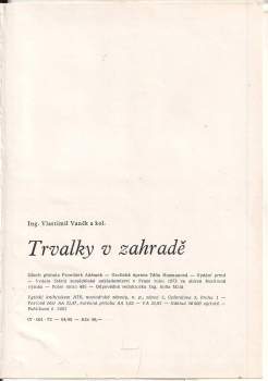 Vlastimil Vaněk: Trvalky v zahradě