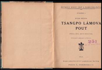 Sven Hedin: Tsangpo Lámova pout
