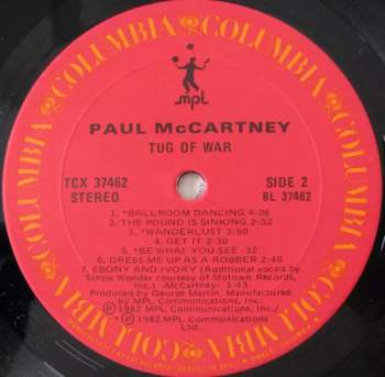 Paul McCartney: Tug Of War (CANADA)