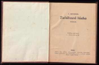 Fritz Metzner: Tulákova láska