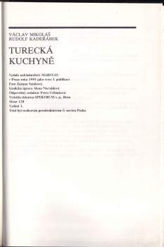Rudolf Kadeřábek: Turecká kuchyně