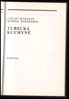 Rudolf Kadeřábek: Turecká kuchyně