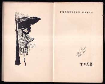 František Halas: Tvář - poesie 1930-31 - OBÁLKA A FRONTISPICE JINDŘICH ŠTYRSKÝ