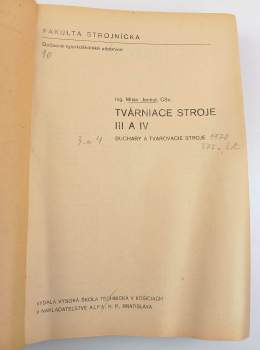 Milan Jenkut: Tvárniace stroje