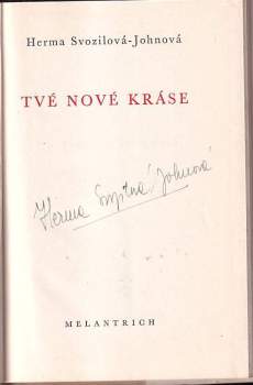 Herma Svozilová-Johnová: Tvé nové kráse