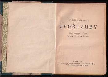 Maurice Leblanc: Tygří zuby