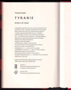 Timothy Snyder: Tyranie