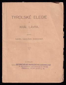 Tyrolské elegie ; a, Král Lávra