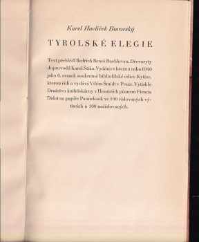Karel Havlíček Borovský: Tyrolské elegie